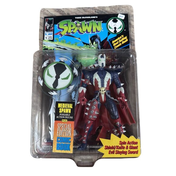 Medieval Spawn Series 1 Original Action Figure w/Comic 1994 Todd McFarlane Toys - Picture 1 of 6